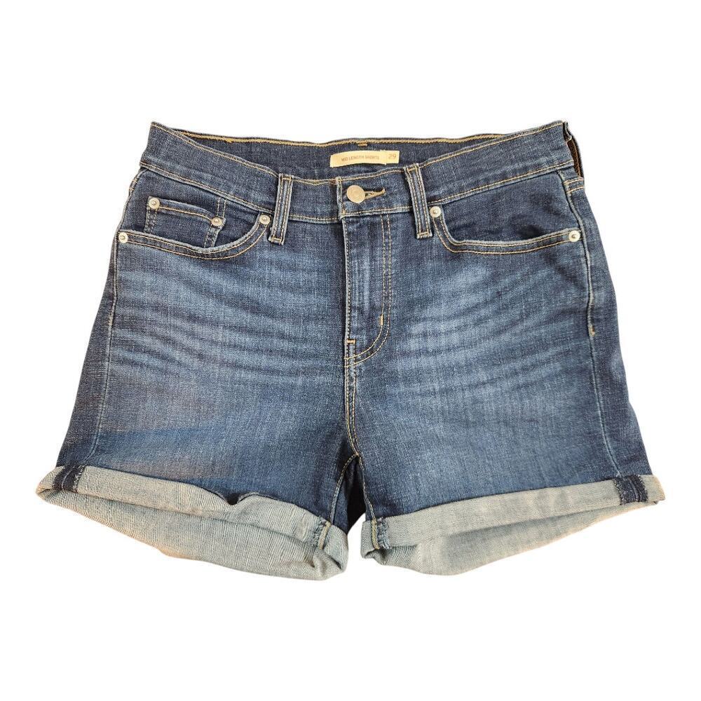 Levi Strauss & Co. womens sz 29 mid length shorts blue jean med‎ wash